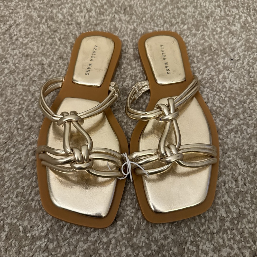 Azalea Wang Gold Sandals